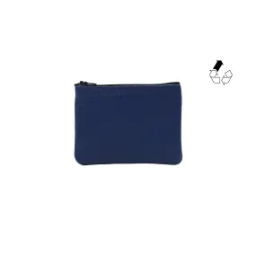 Pochette cuir upcyclé bleu royal - Petite