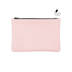 Pochette cuir upcyclé grainé rose