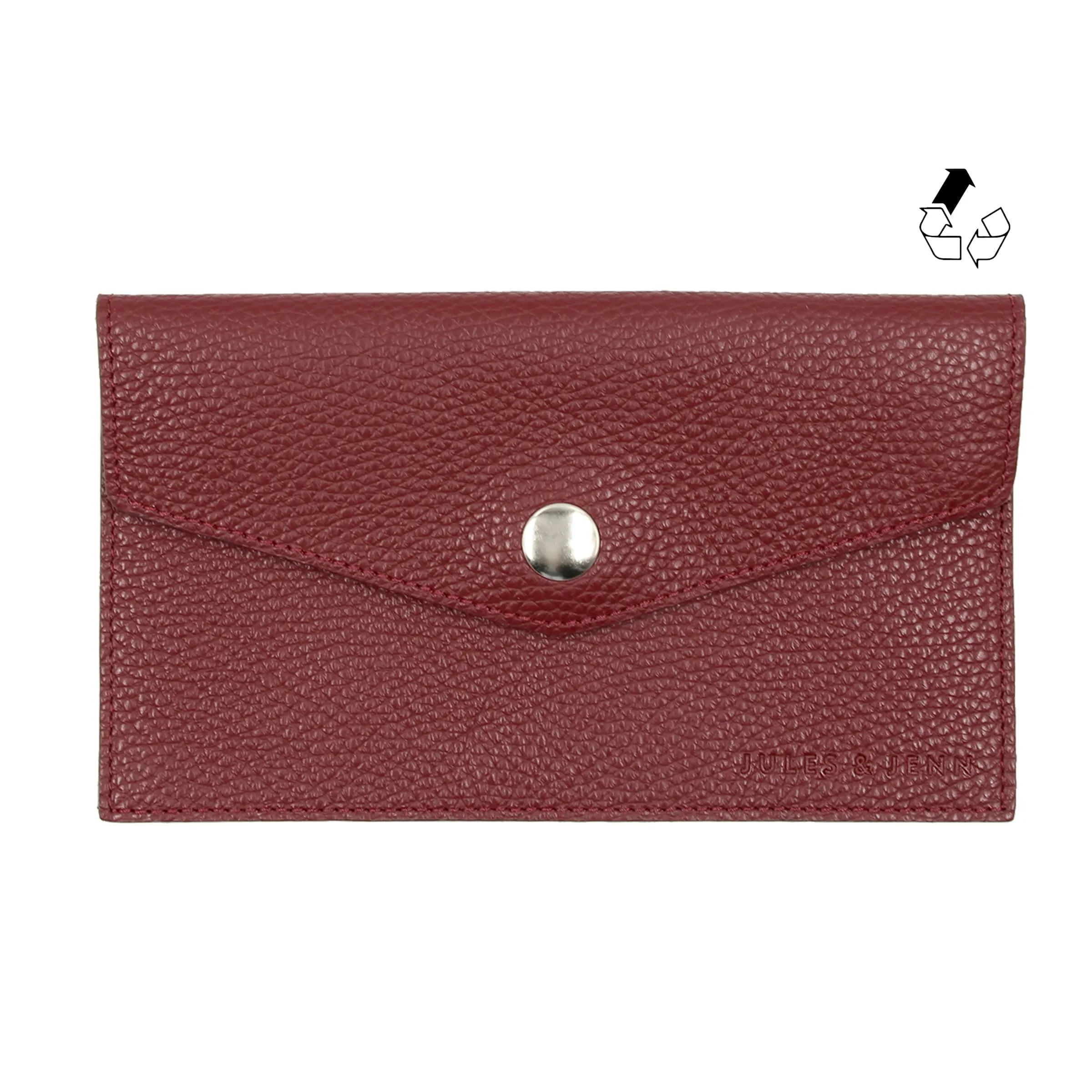 Pochette enveloppe upcyclé bordeaux