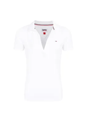 Polo Femme Tommy Jeans Ref 55927 Blanc