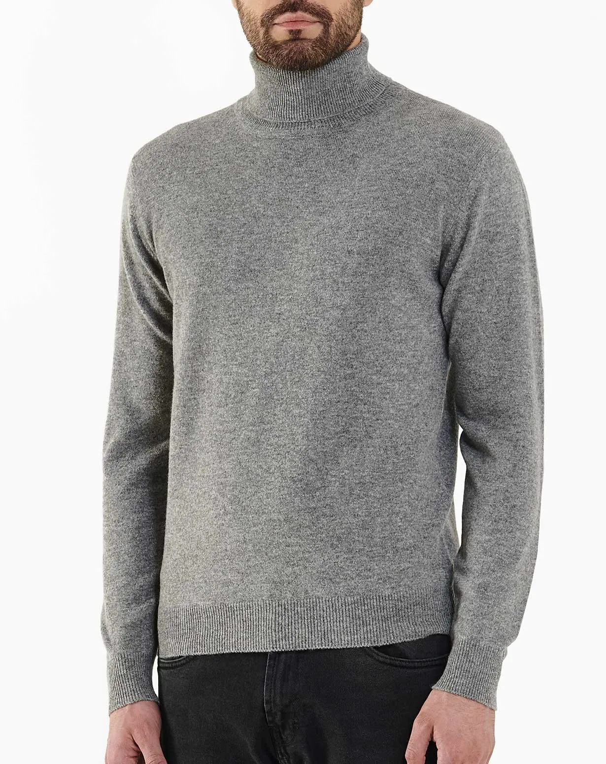 Pull Col Roulé Classique en Cachemire Homme