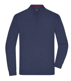 Pull col zippé - Homme - JN1324 - bleu marine