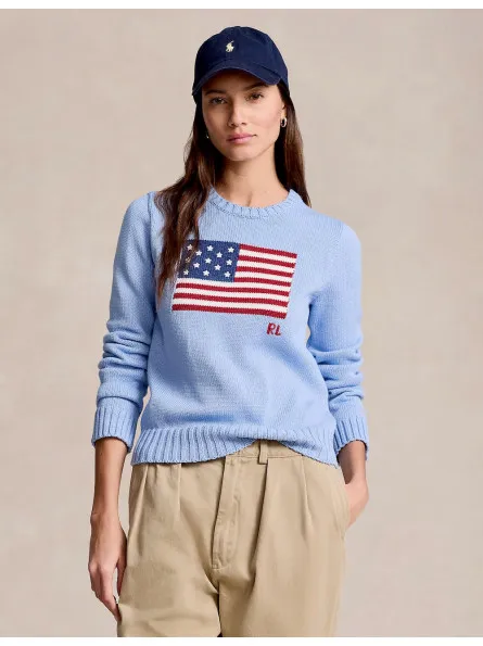 Pull drapeau en coton Ralph Lauren