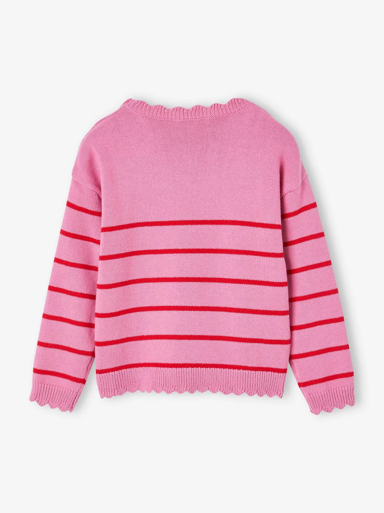 Pull marinière fantaisie fille rose bonbon - Vertbaudet