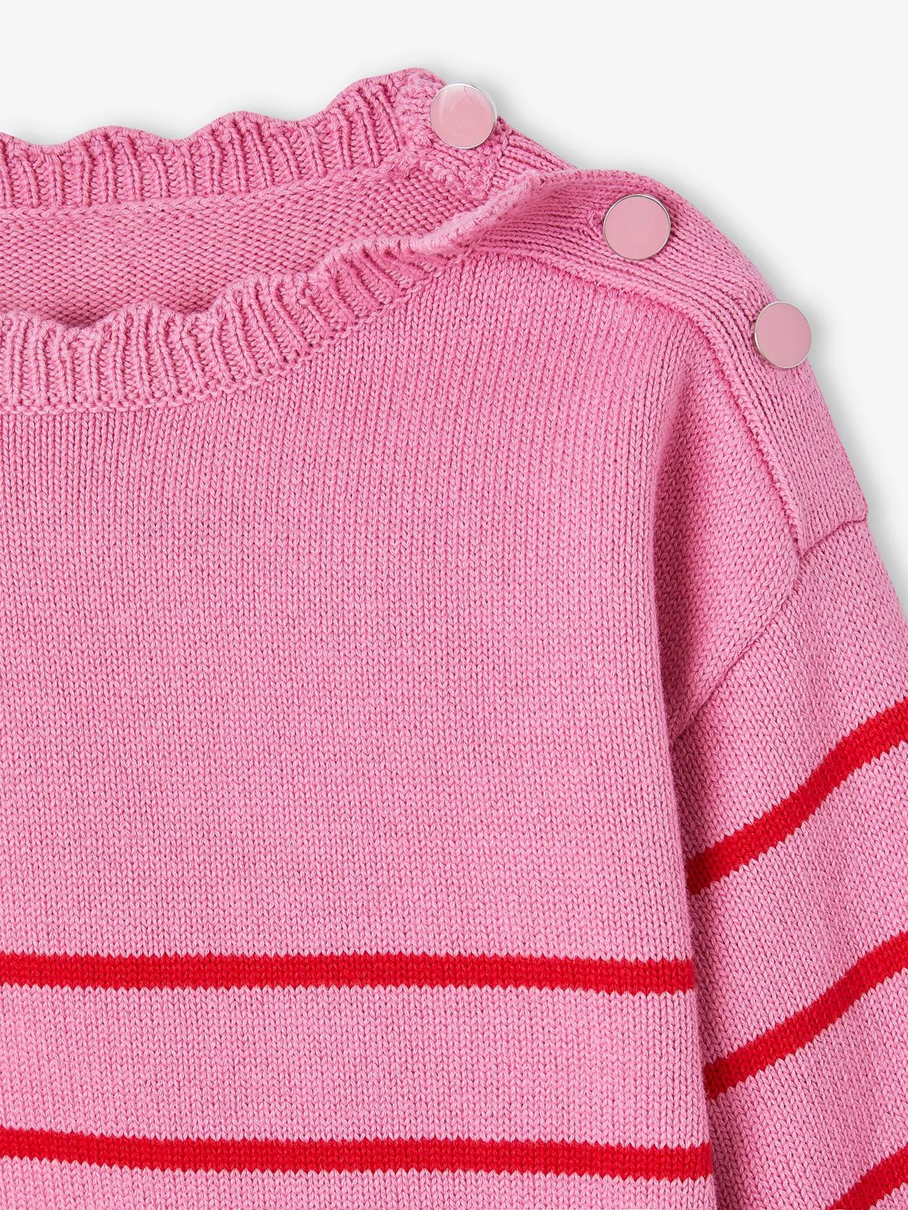 Pull marinière fantaisie fille rose bonbon - Vertbaudet