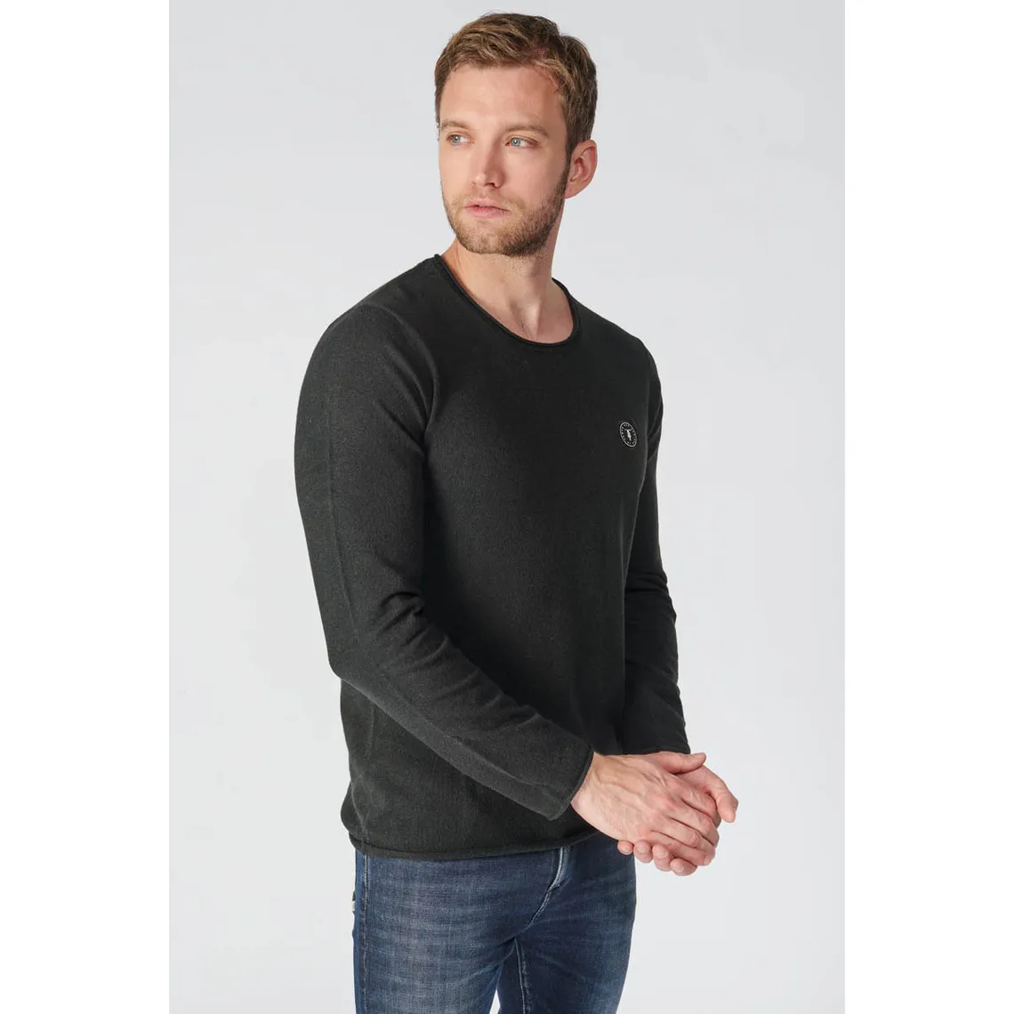 Pull Terry noir Le Temps des Cerises - Pull / Gilet / Sweatshirt Homme sur MenCorner