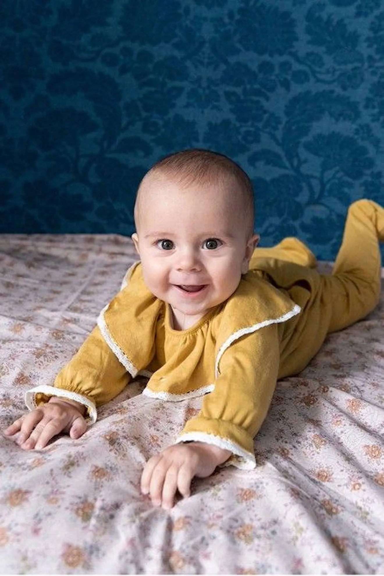 Pyjama bébé Ballerine avec dentelle jaune - Risu Risu