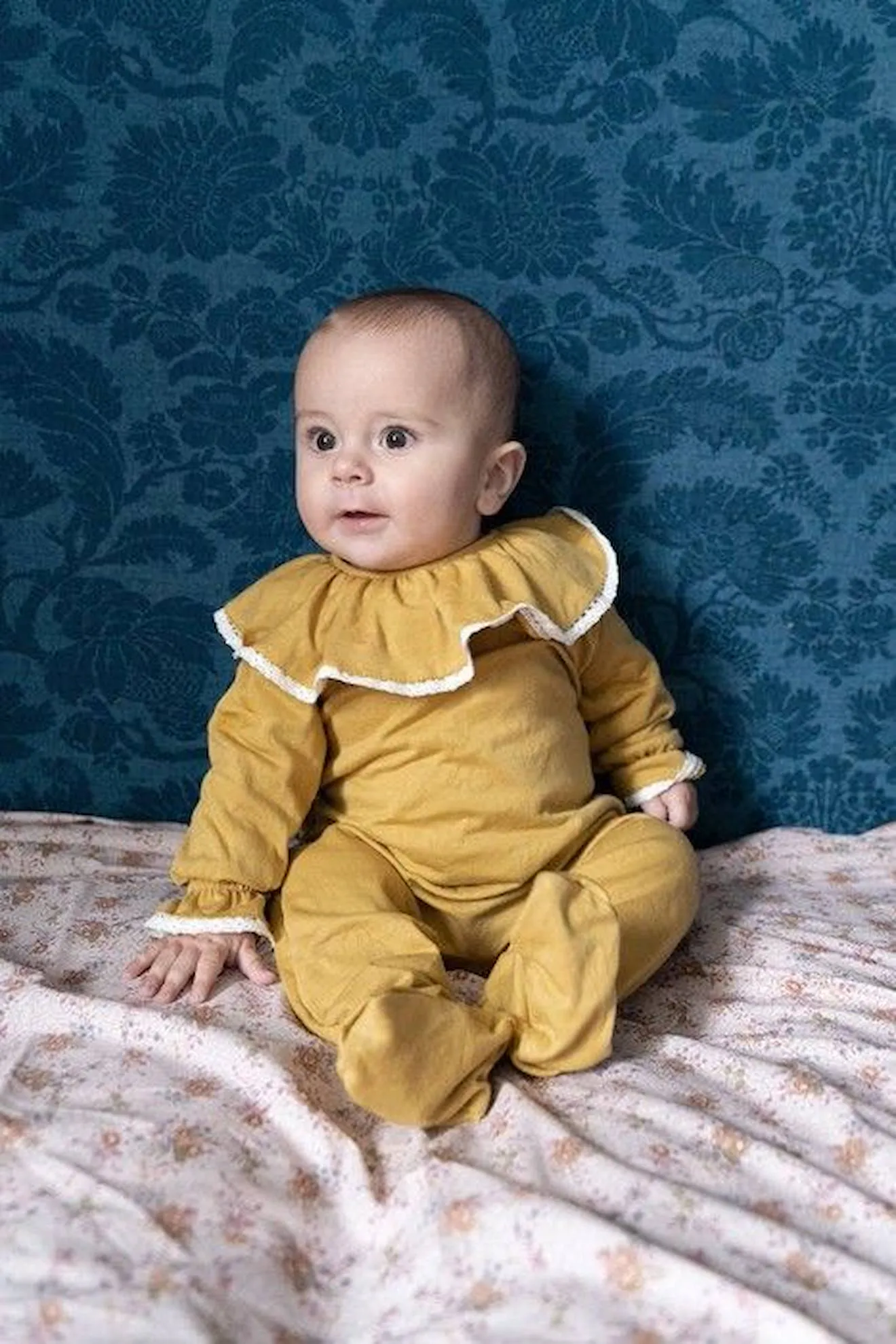 Pyjama bébé Ballerine avec dentelle jaune - Risu Risu