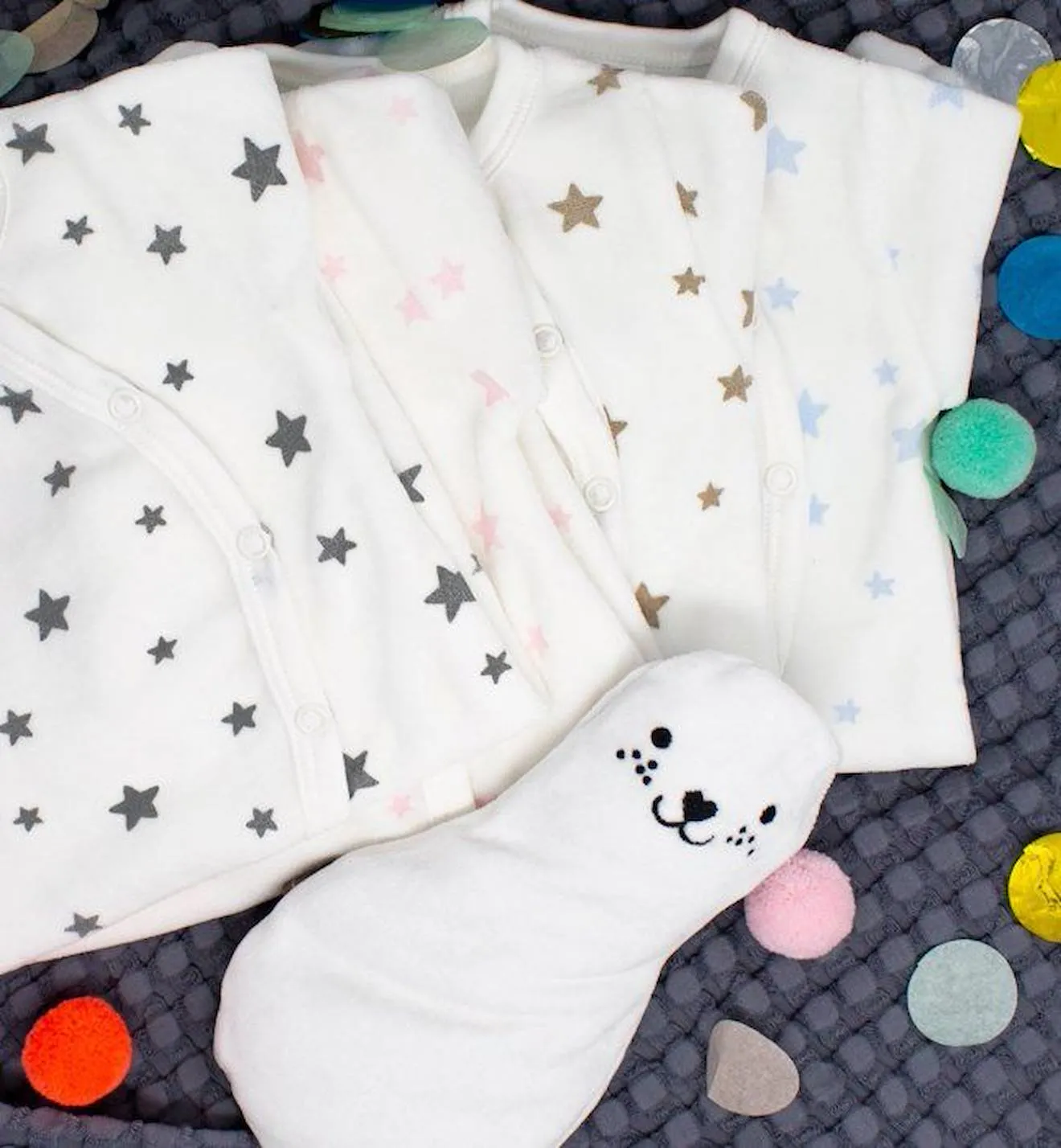 Pyjama bébé en Coton Bio imprimé étoiles rose - Kadolis