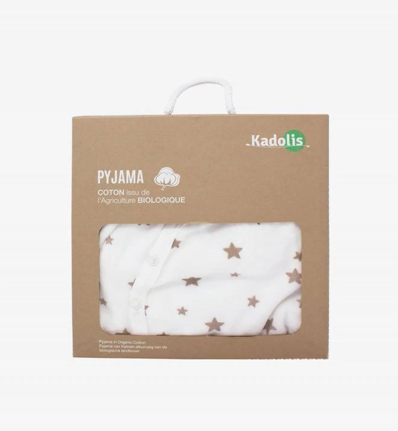 Pyjama bébé en Coton Bio imprimé étoiles rose - Kadolis