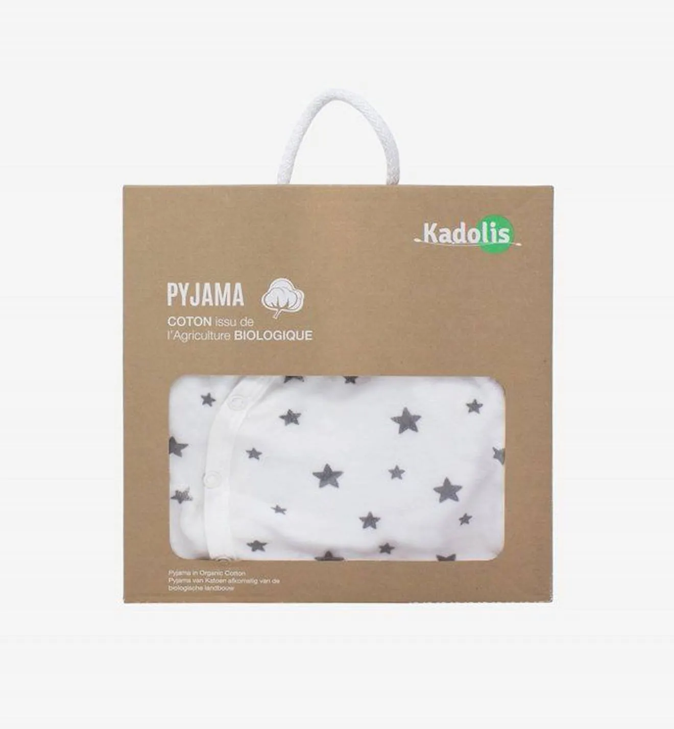 Pyjama bébé en Coton Bio imprimé étoiles rose - Kadolis