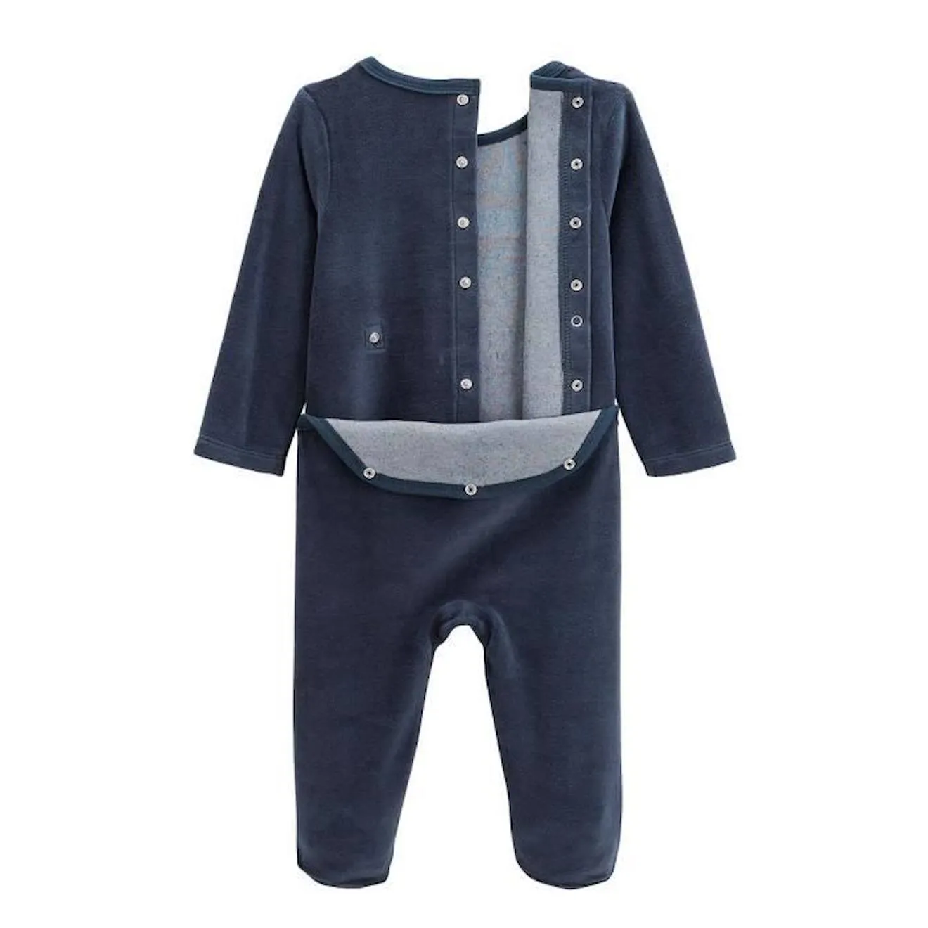 Pyjama bébé en velours Misscerise bleu - Petit Beguin