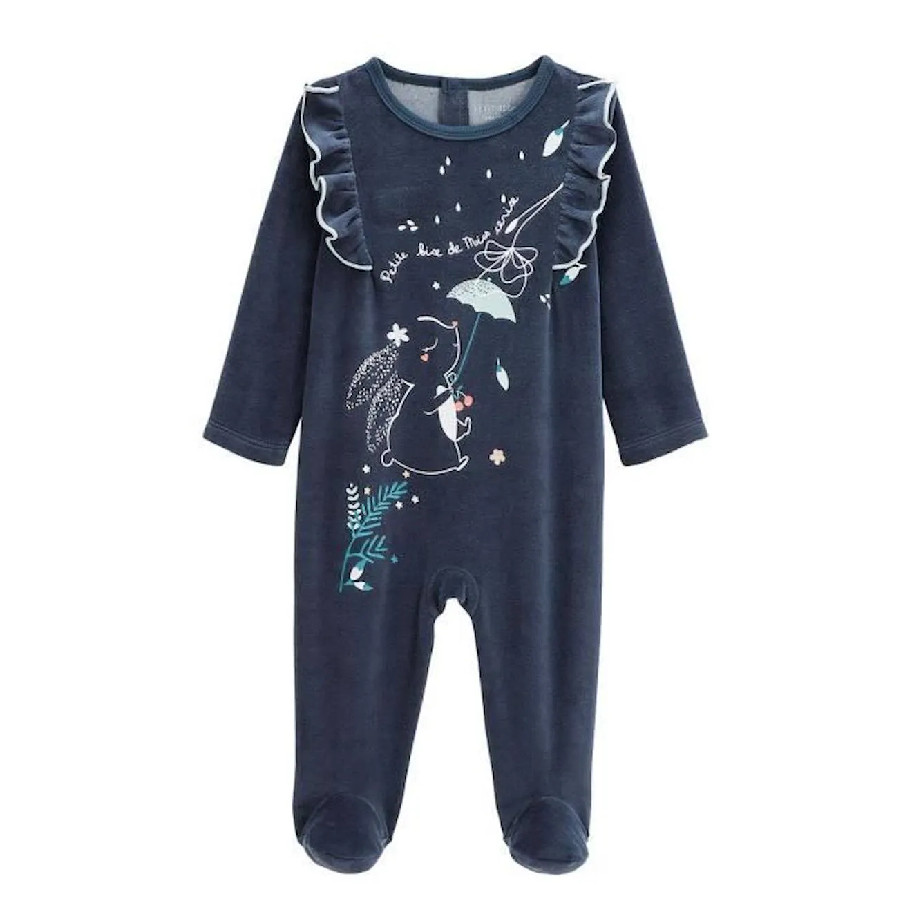 Pyjama bébé en velours Misscerise bleu - Petit Beguin