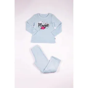 Pyjama Long fille - Bleu Clair à Motifs - Magic | 3 Suisses