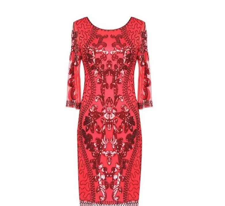 Robe De Soirée Style Gatsby Rouge