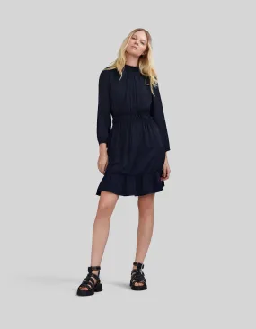 Robe marine upcyclée taille élastiquée Femme