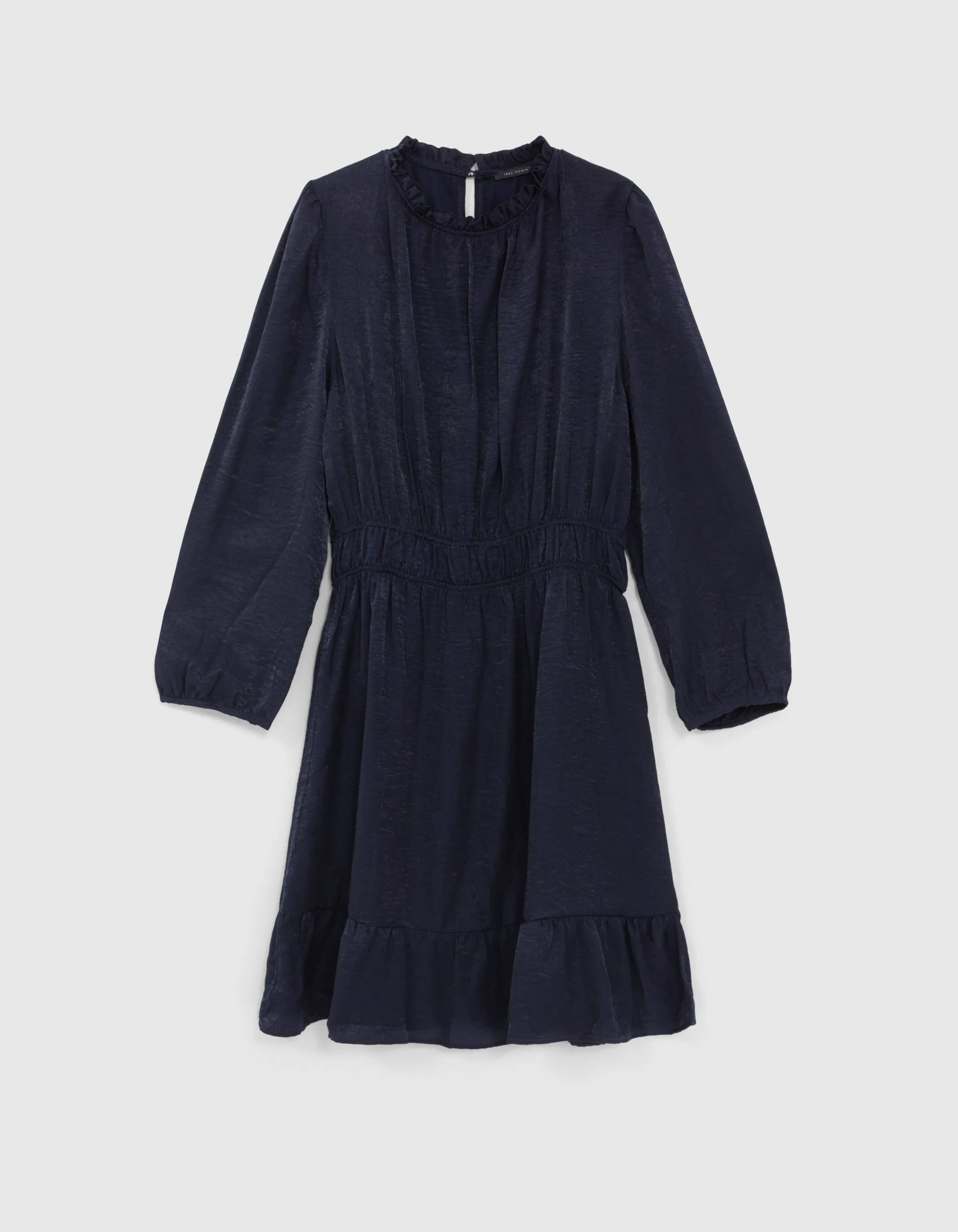 Robe marine upcyclée taille élastiquée Femme