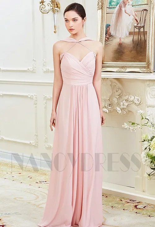 Robe Soiree Rose Poudré | Robe Soirée Rose Long