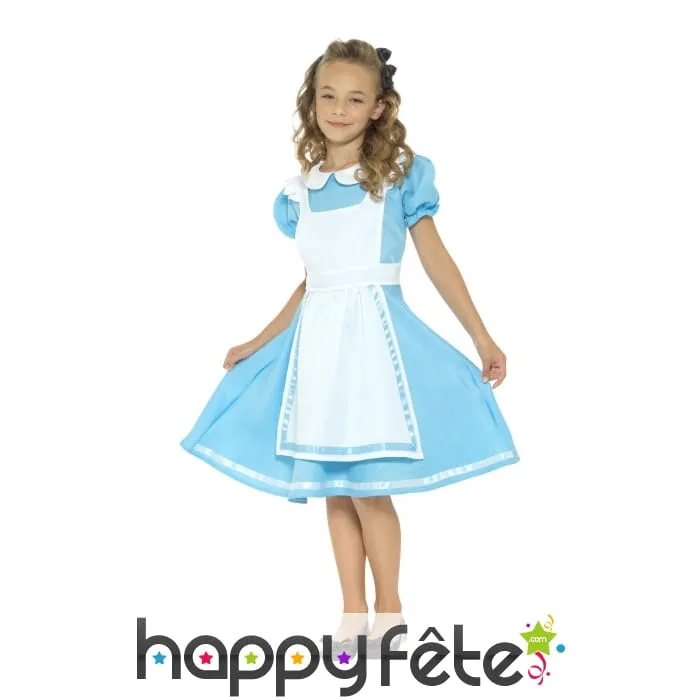 Robe tablier alice au pays des merveilles, enfant