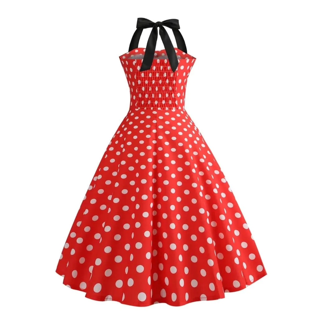 Robe Vintage  Pin-Up Rouge Pois