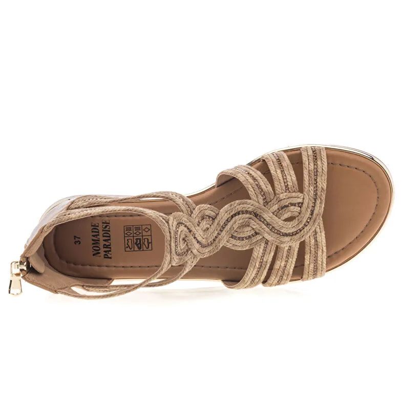 Sandales / nu-pieds Femme Marron Nomade Paradise : Sandales / Nu-pieds . Besson Chaussures