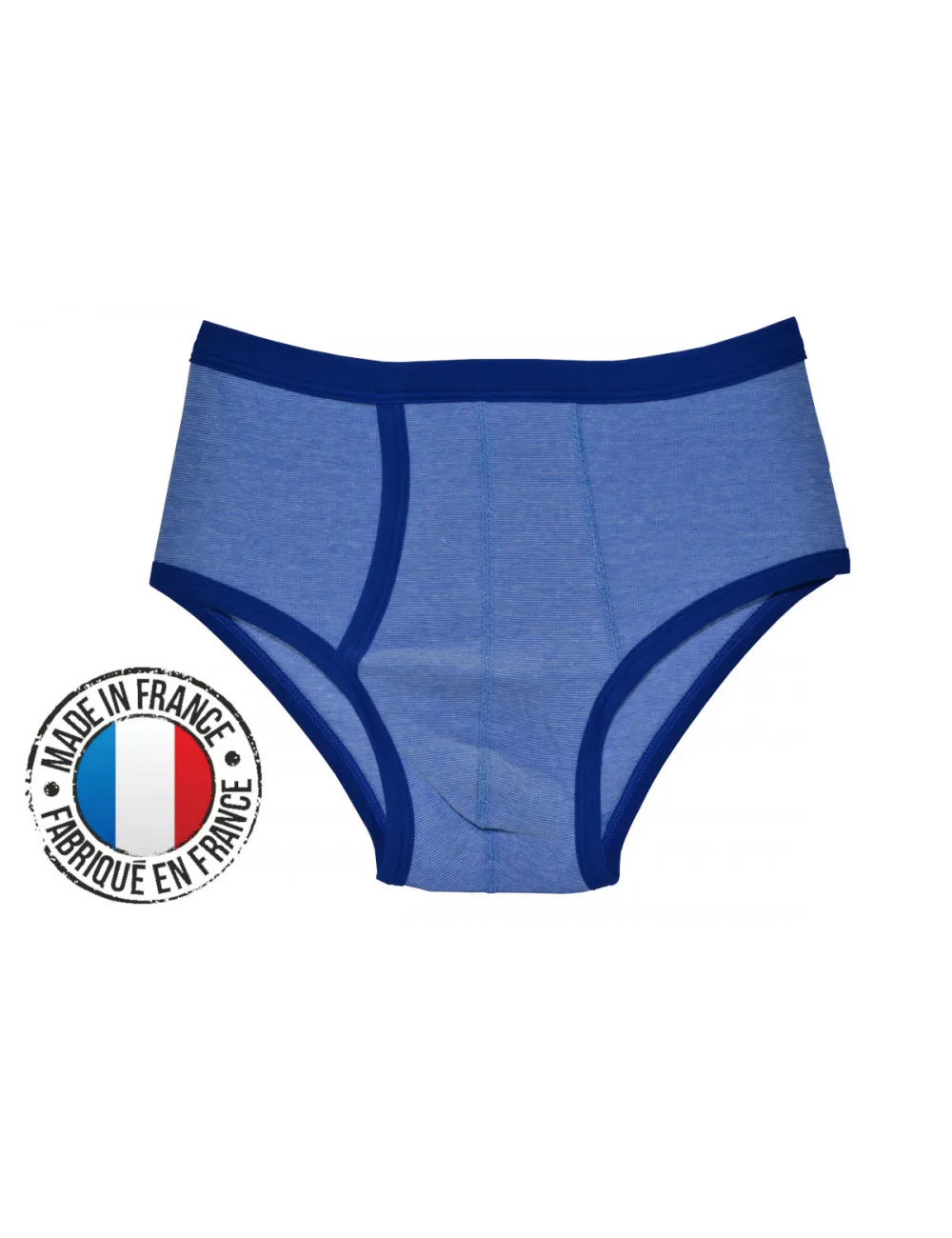 Slip ouvert taille haute chiné Royal