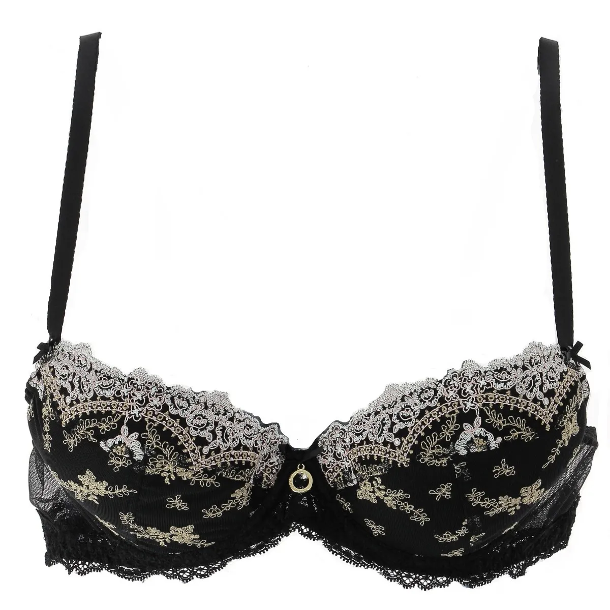 Soutien-gorge AUBADE dentelle noir/beige push-up pas cher - Matière-noble 34,90 €