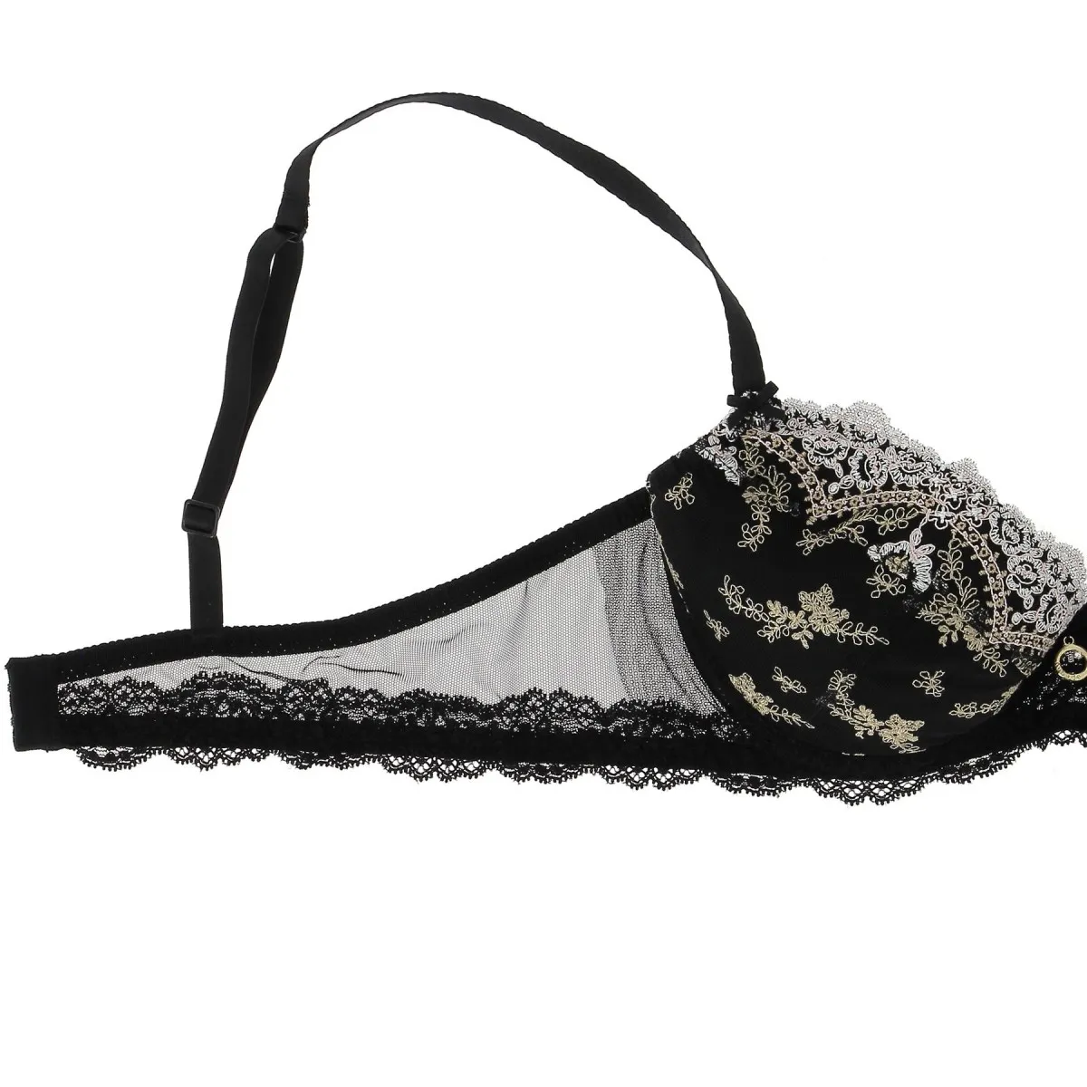 Soutien-gorge AUBADE dentelle noir/beige push-up pas cher - Matière-noble 34,90 €