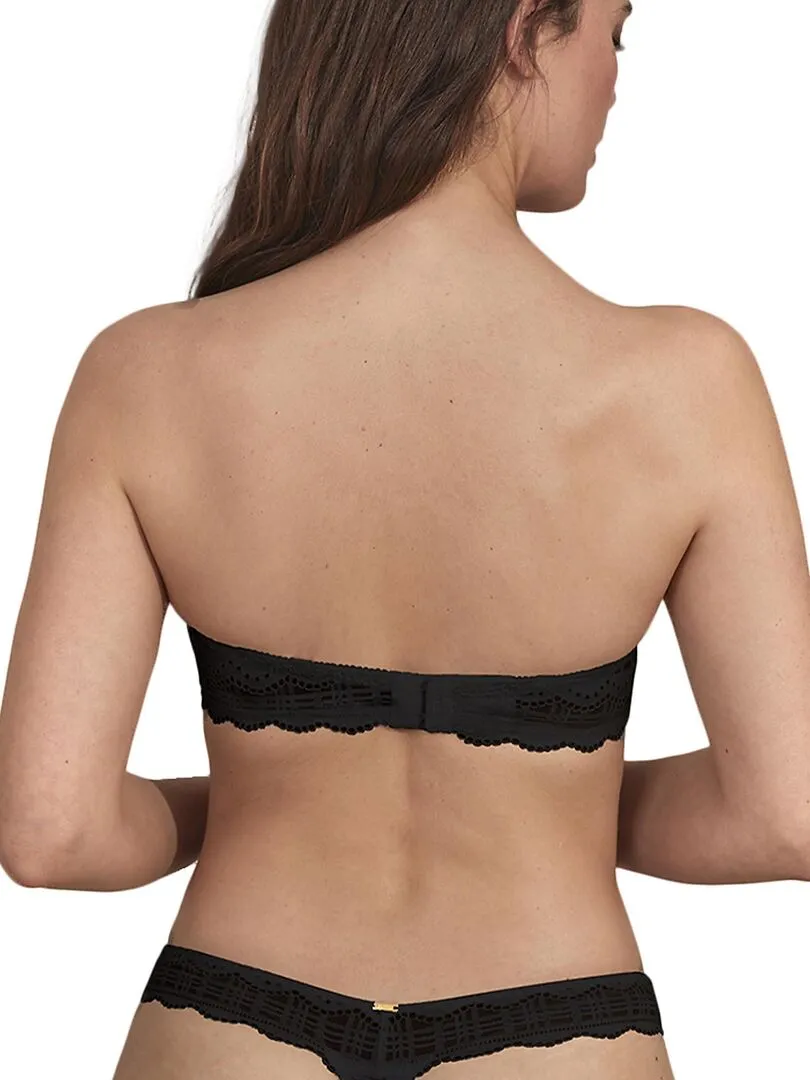 Soutien-gorge bandeau armaturé préformé Alicia - Noir