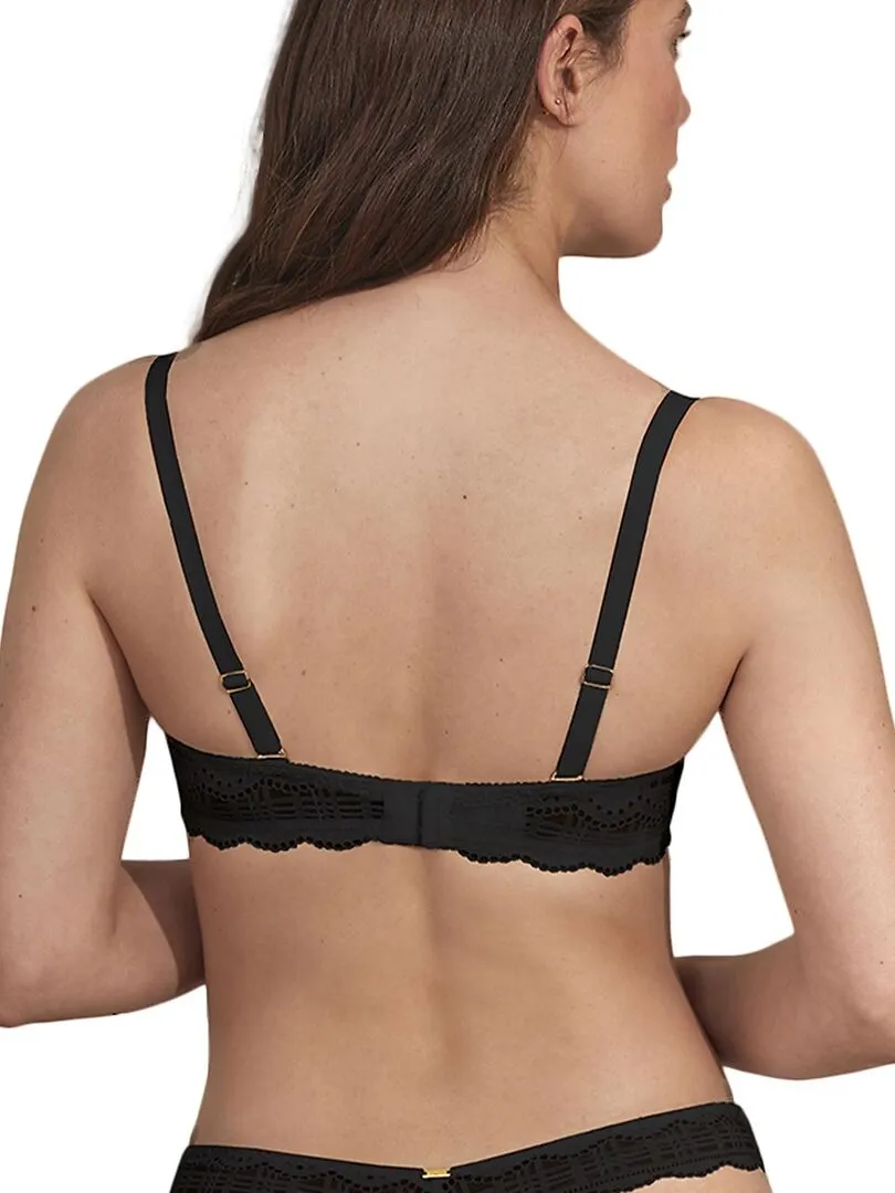 Soutien-gorge bandeau armaturé préformé Alicia - Noir