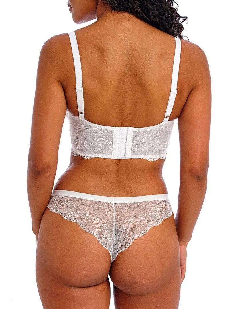 Soutien-gorge bustier à armatures avec dentelle Fancies - Blanc