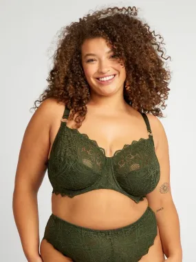 Soutien-gorge corbeille emboîtant en dentelle - Vert