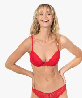 soutien-gorge corbeille en dentelle a armatures rouge soutien gorge avec armatures