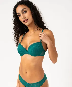 soutien-gorge corbeille en dentelle a armatures vert soutien gorge avec armatures