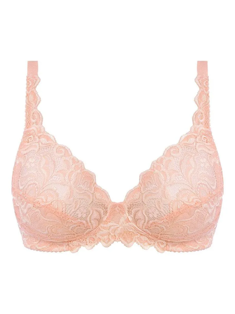 Soutien-gorge sans armatures en dentelle Eglantine - Rose