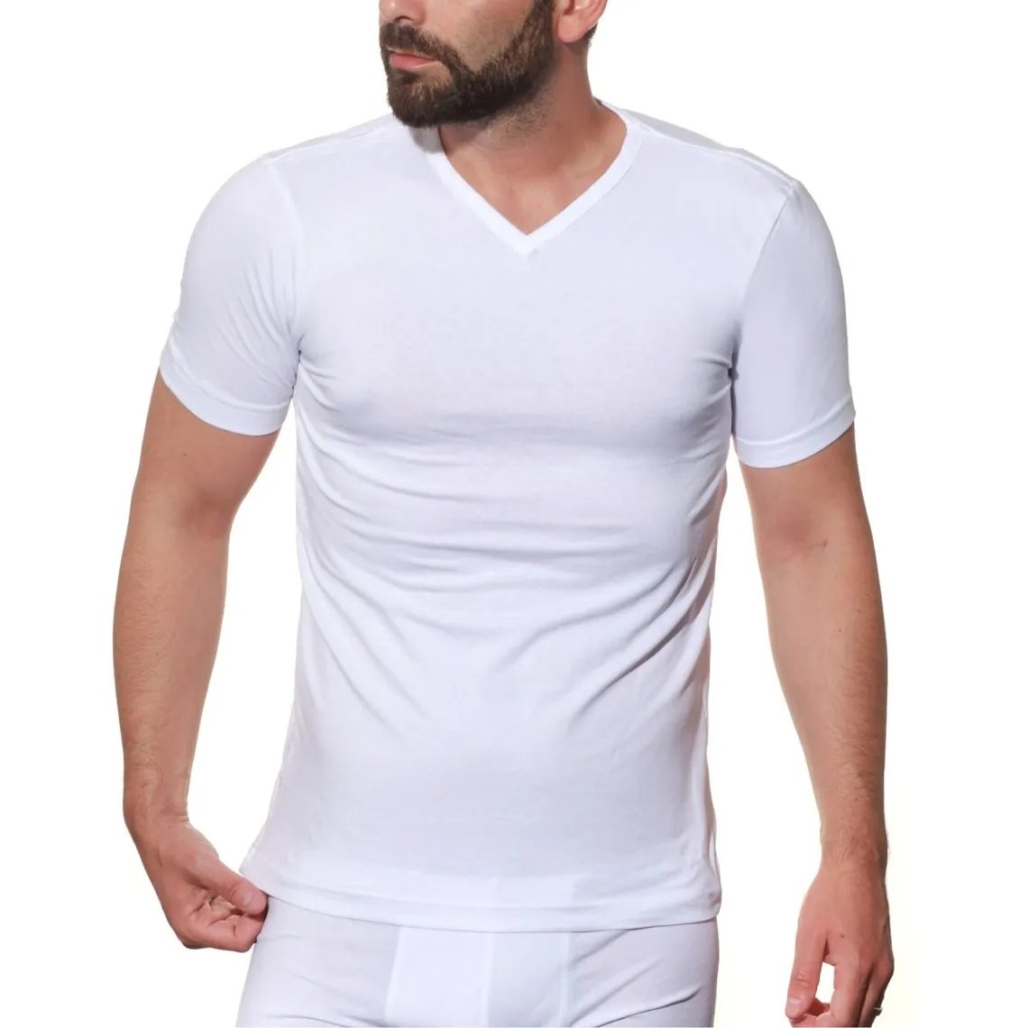 T-shirt à manches courtes blanc en coton pour homme Jolidon - T-shirt / Polo Homme sur MenCorner