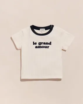 T-shirt enfant en coton bio Le grand amour émoi émoi - crème