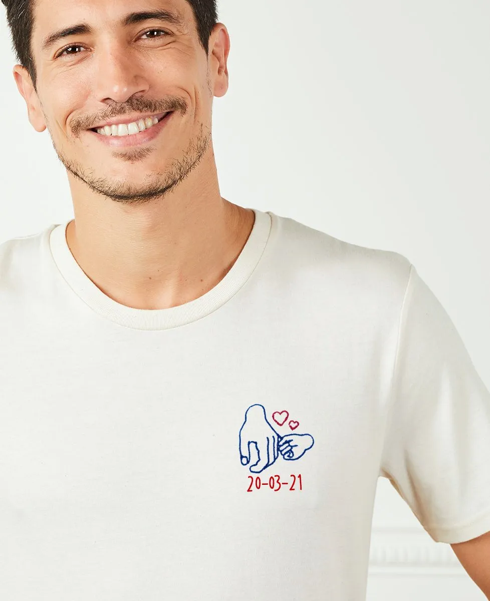 T-Shirt homme Date de naissance brodé personnalisée