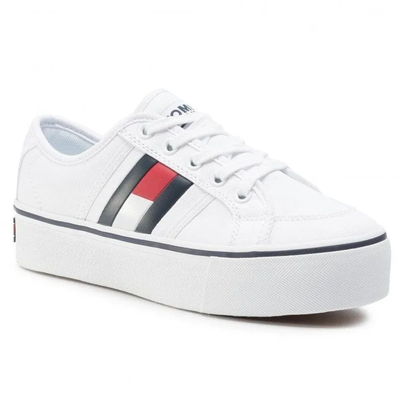 Tommy Hilfiger Baskets Tommy Jeans à plateforme avec drapeau EN0EN00944-YBR blanche