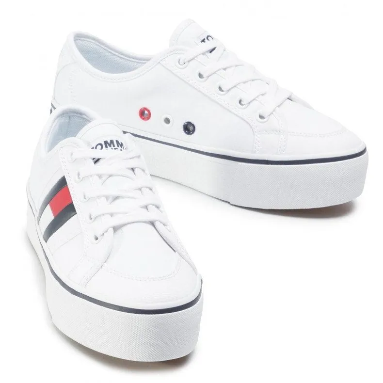 Tommy Hilfiger Baskets Tommy Jeans à plateforme avec drapeau EN0EN00944-YBR blanche