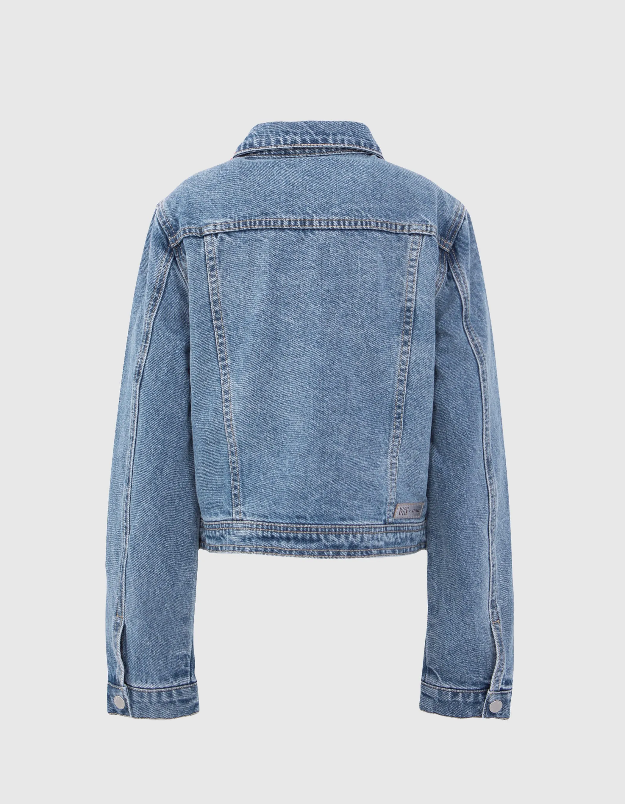 Veste en jean bleu waterless forme cropped fille