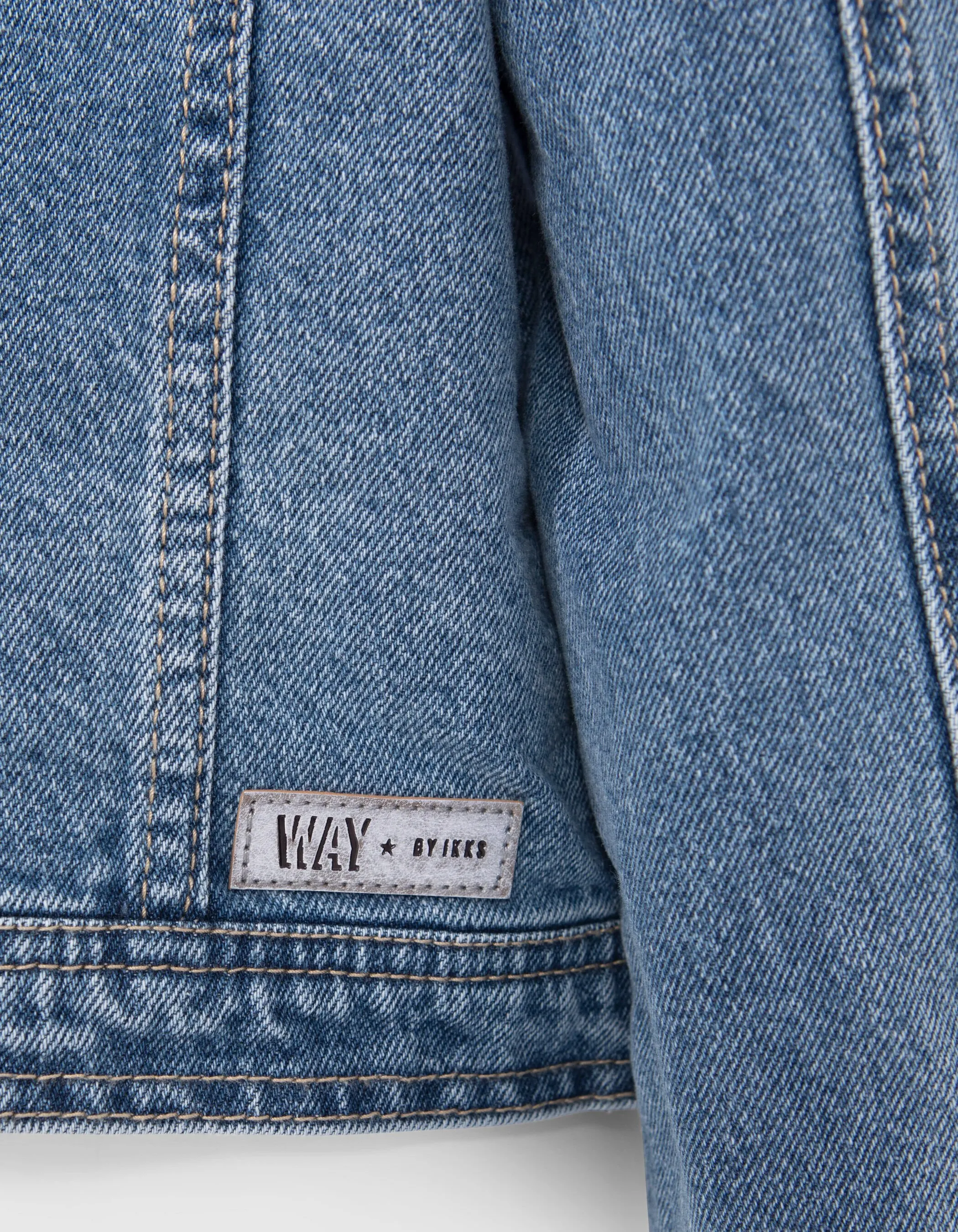 Veste en jean bleu waterless forme cropped fille